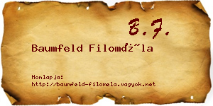Baumfeld Filoméla névjegykártya
